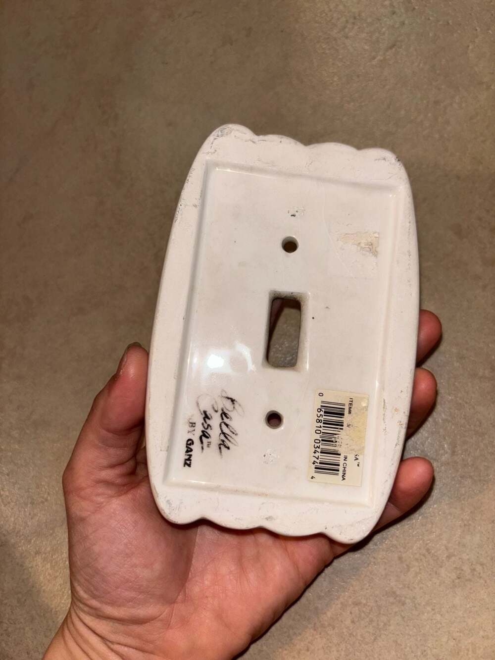 Bella Casa by Ganz Ceramic Floral Single Toggle Light Switch Cover - Picture 2 of 2